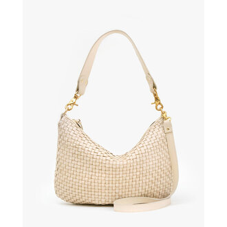 CLARE V Clare V Moyen Messenger Cream Woven Checker