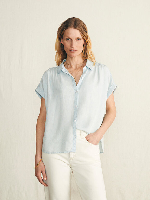 FAHERTY Faherty breeze shirt icy blue wash