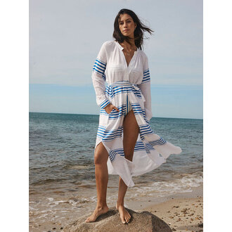 Lemlem Lemlem MAKEDA | Button Up Dress Eshe Blue