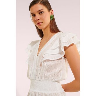 POUPETTE ST BARTH POUPETTE ST BARTH MINI DRESS CAMILA CT E PL OPTIC SUMMER WHITE