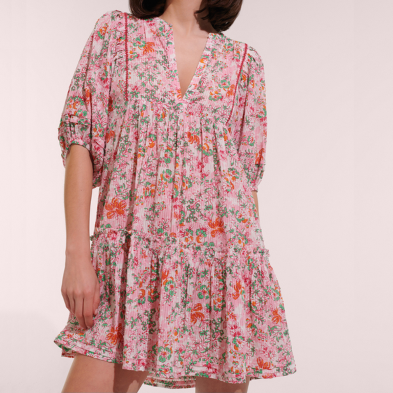 POUPETTE ST BARTH POUPETTE ST BARTH MINI DRESS ARIA CT STRIPE PINK SWEET LIBERTY