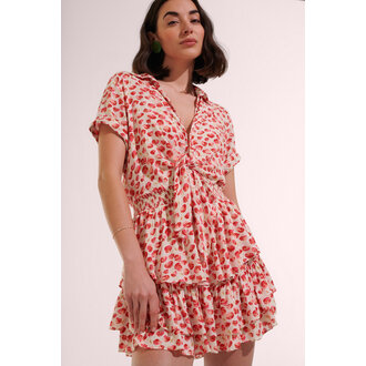 POUPETTE ST BARTH POUPETTE ST BARTH MINI DRESS BRENDA V WHITE RED ALAMY