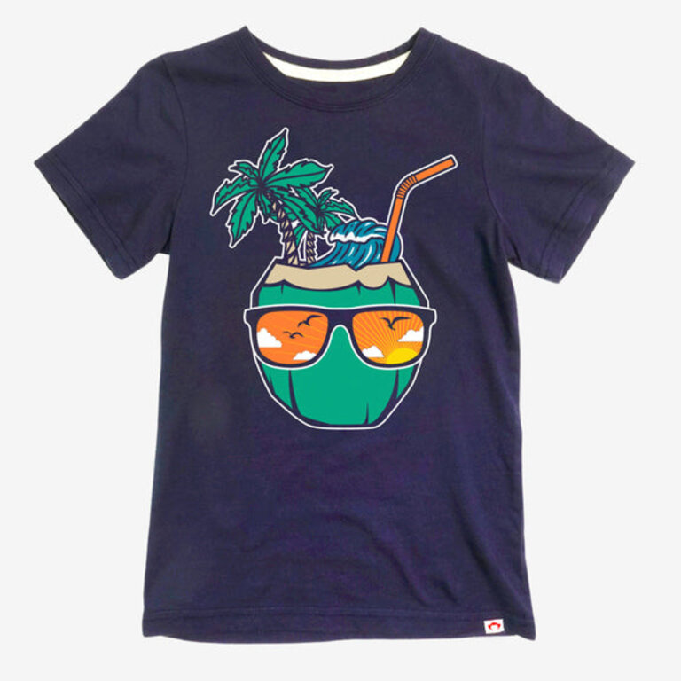 APPAMAN Appaman graphic short sleeve tee - coconut cool navy blue