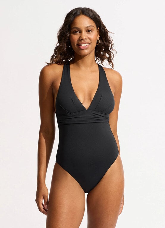 SEAFOLLY Seafolly Cross Back One Piece Black