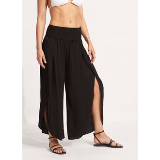 SEAFOLLY Seafolly Beach Shirred Waist Wrap PantBlack