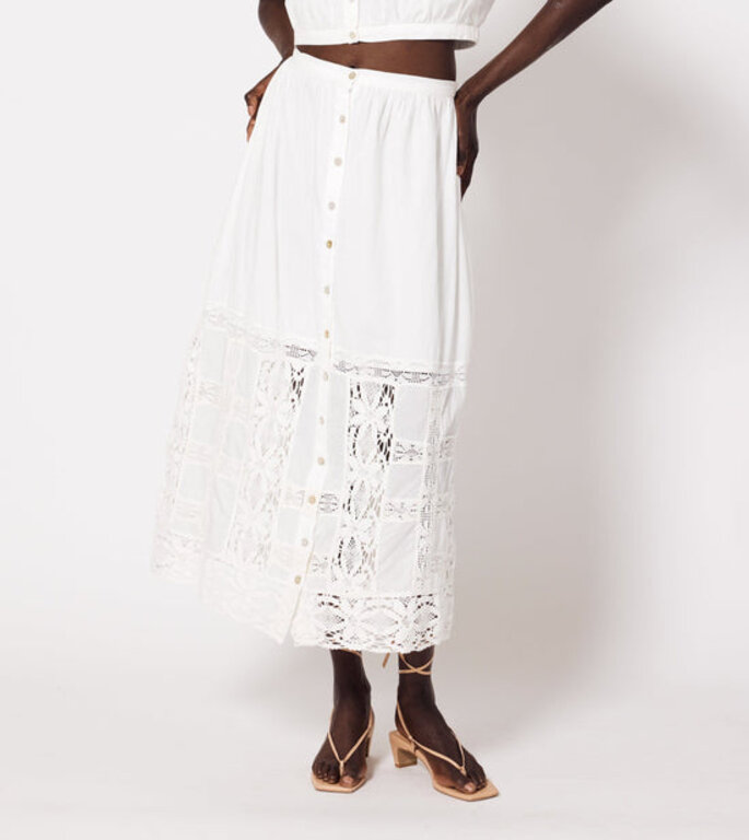 CLEOBELLA CLEOBELLA APOLLONIA ANKLE SKIRT IVORY