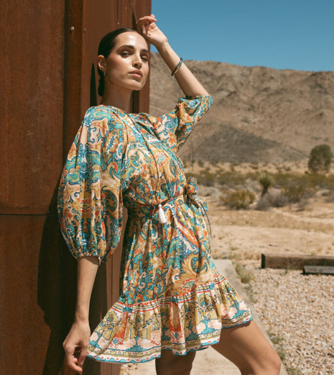 CLEOBELLA CLEOBELLA MAGDALENA MINI DRESS LAS PALMAS PRINT