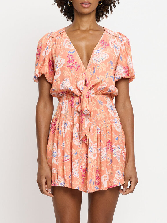 KIVARI Kivari Rosa Tie Front Mini Dress