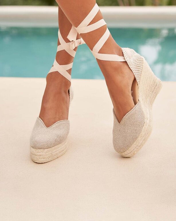 MANEBI Manebi heart-shaped wedge espadrille snatural