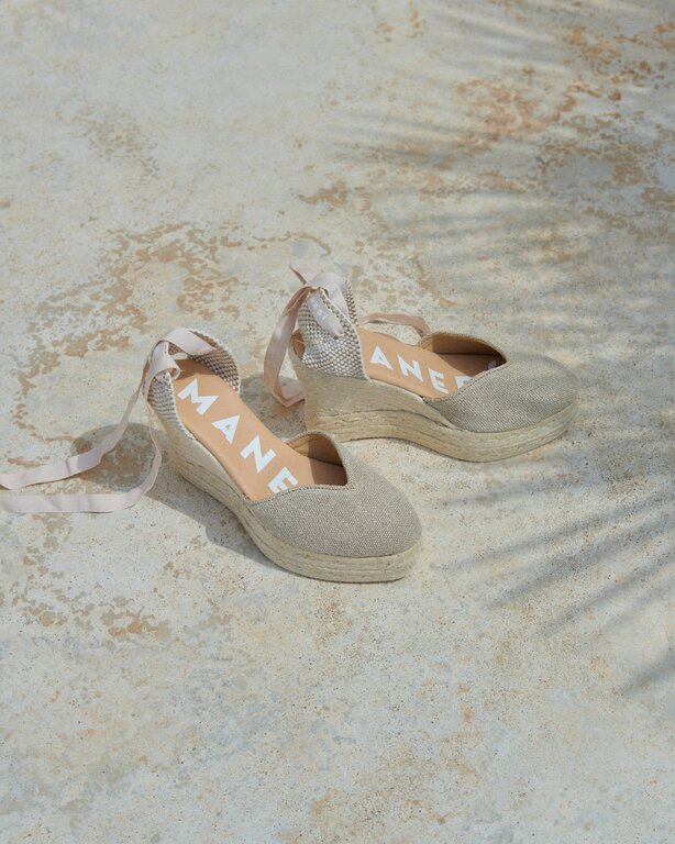 MANEBI Manebi heart-shaped wedge espadrille snatural