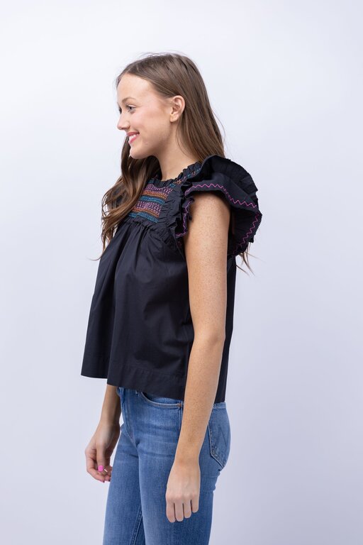 LOVE THE LABEL LOVE THE LABEL Poppy Top Black Multi