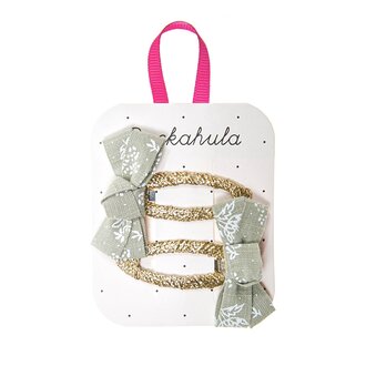 ROCKAHULA Rockahula Floral Sprig Twisty Bow Clips