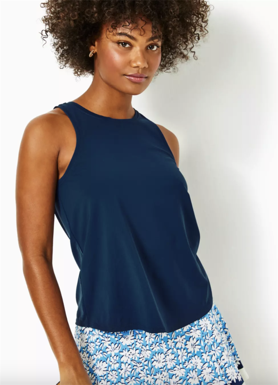 LILLY PULITZER LILLY PULITZER WESTLEY ACTIVE TANK UPF 5 LOW TIDE NAVY