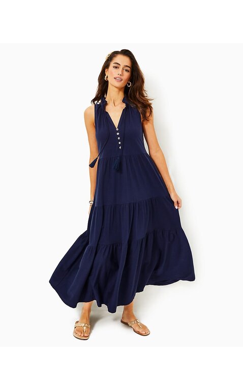 LILLY PULITZER LILLY PULITZER MALONE MAXI DRESS TRUE NAVY