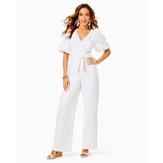 LILLY PULITZER LILLY PULITZER KIRRABELLE SHORT-SLEEVE R RESORT WHITE PINEAPPLE PUCKER JACQUARD