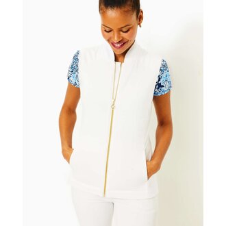 LILLY PULITZER LILLY PULITZER KIMBERLINE HYBRID VEST RESORT WHITE