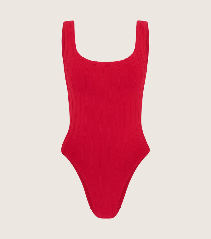 HUNZA G HUNZA G SQUARE NECK SWIM  RED