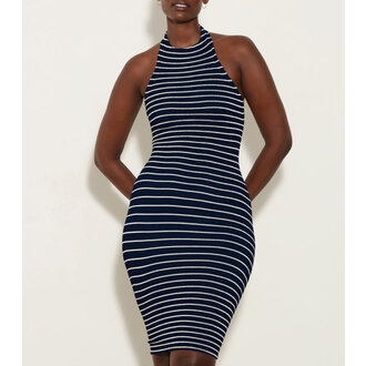 HUNZA G HUNZA G POLLY DRESS NAVY/WHITE STRIPE