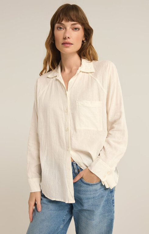 Z SUPPLY Z Supply The Perfect Linen Top White