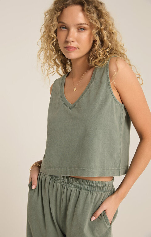 Z SUPPLY Z Supply Sloane V-neck Top Palm Green