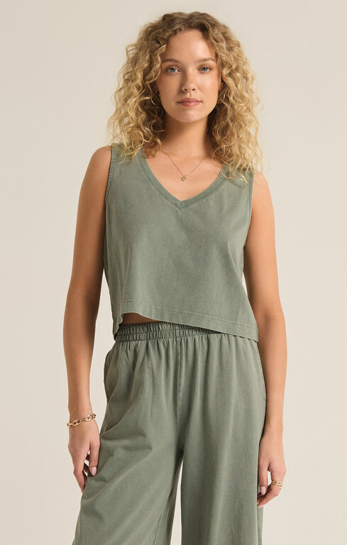 Z SUPPLY Z Supply Sloane V-neck Top Palm Green