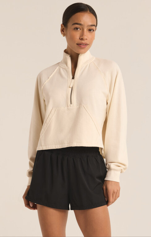 Z SUPPLY Z Supply On The Run Half Zip Sweatshirt Sandstone