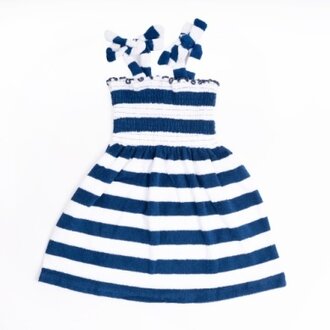 SHADE CRITTERS Shade Critters dress - terry tie top - nvy strp navy
