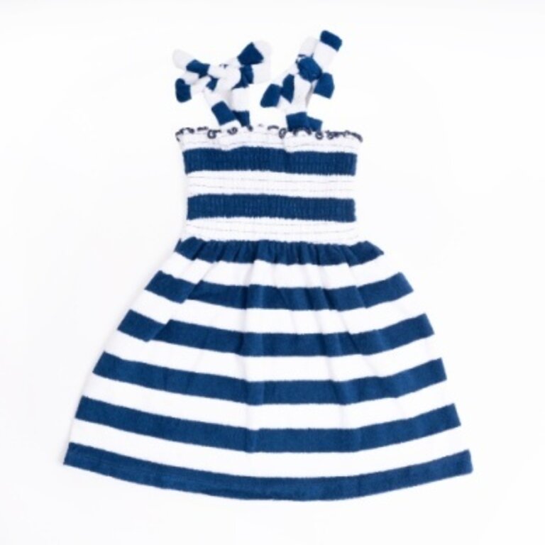 SHADE CRITTERS Shade Critters dress - terry tie top - nvy strp navy