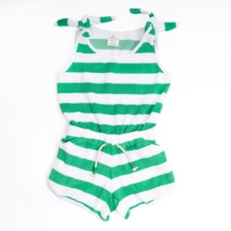 SHADE CRITTERS Shade Critters romper - terry - green stripe green