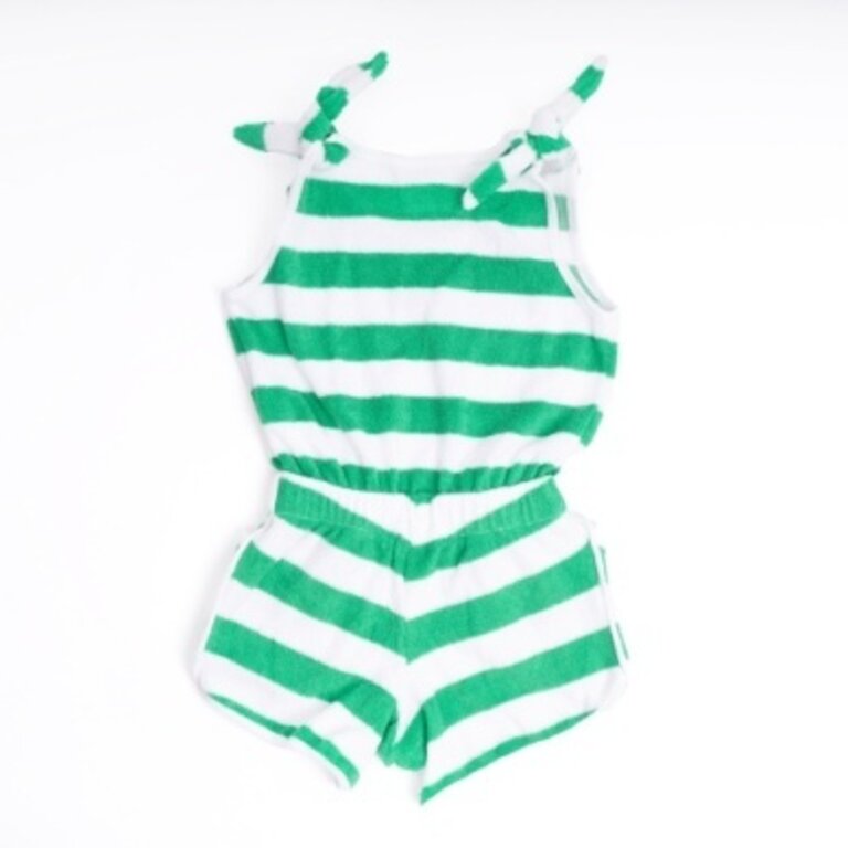 SHADE CRITTERS Shade Critters romper - terry - green stripe green