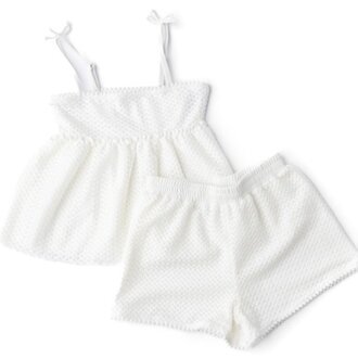 SHADE CRITTERS Shade Critters 2pc short set-crcht-wht white