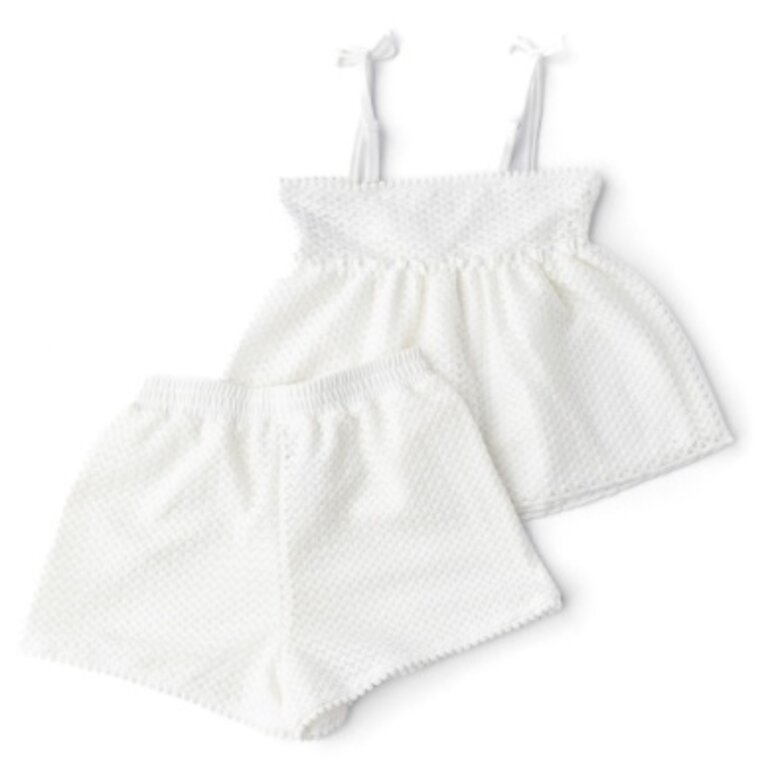SHADE CRITTERS Shade Critters 2pc short set-crcht-wht white