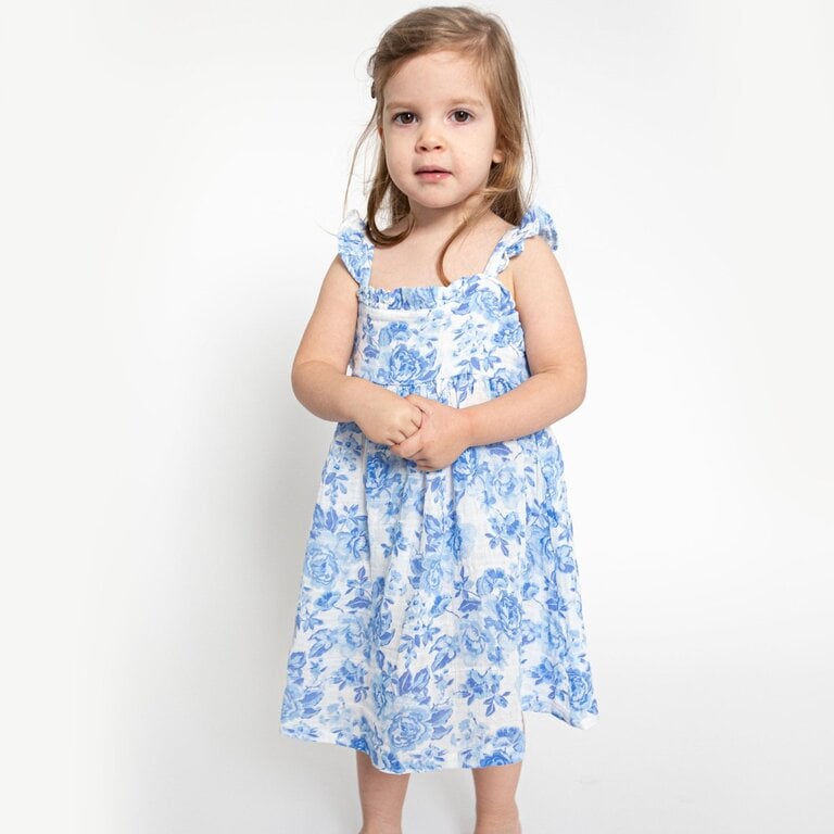 ANGEL DEAR Angel Dear SB Roses In Blue Paperbag Ruffle Sundress + DC