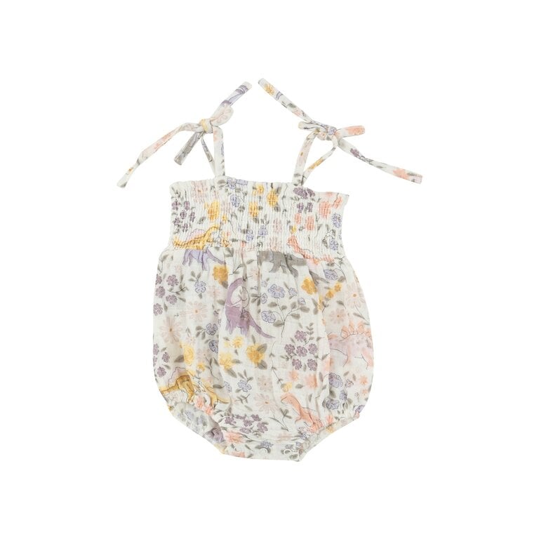 ANGEL DEAR Angel Dear SB Sweet Floral Dino Tie Strap Smocked Bubble