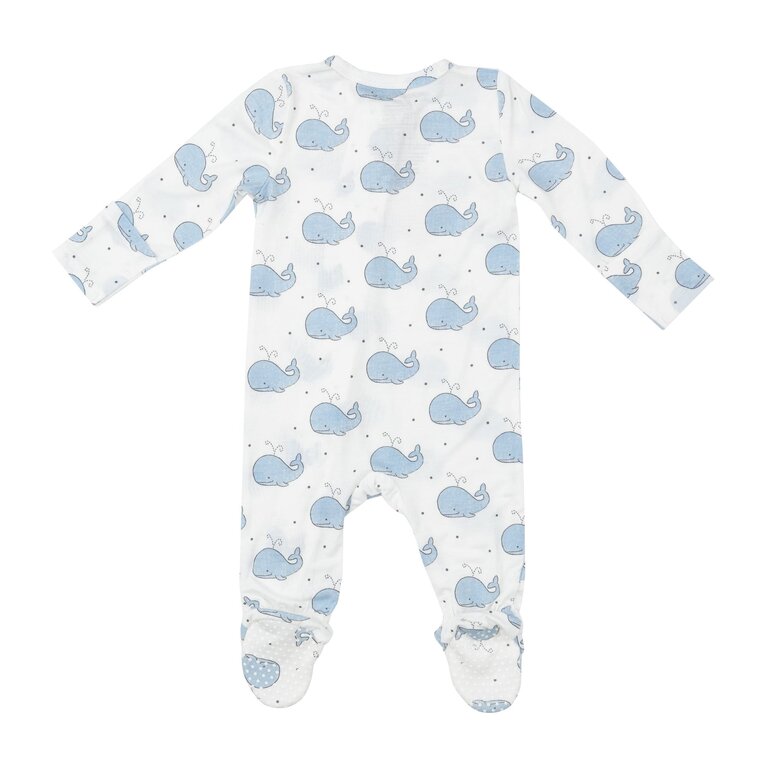 ANGEL DEAR Angel Dear SB Bubbly Whale Blue 2 Way Zipper Footie