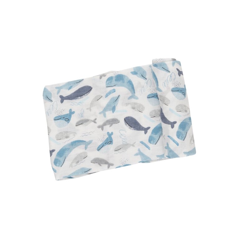 ANGEL DEAR Angel Dear SB Blue Whales Swaddle Blanket