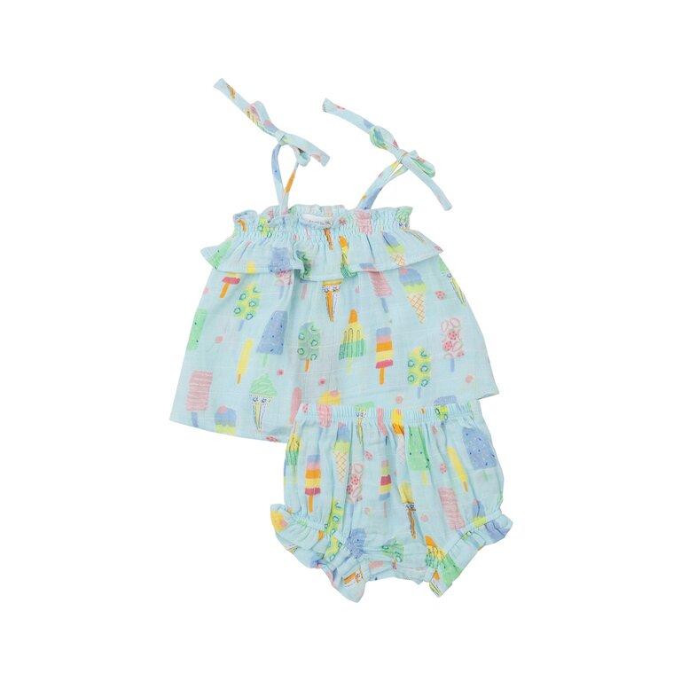 ANGEL DEAR Angel Dear SB Fruit Dream Popsicles Ruffle Top + Bloomer