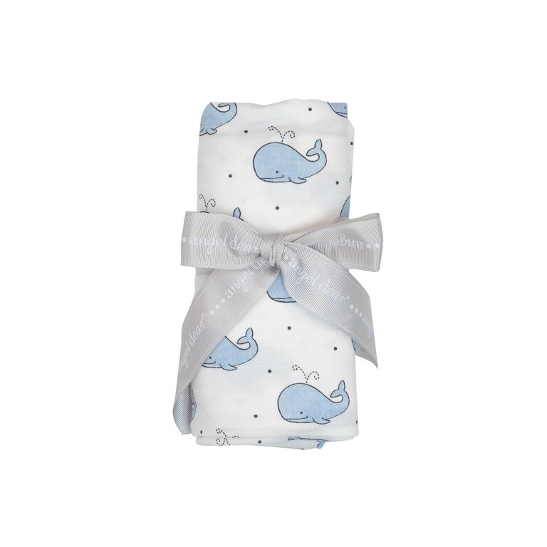 ANGEL DEAR Angel Dear SB Bubbly Whale Blue Swaddle Blanket