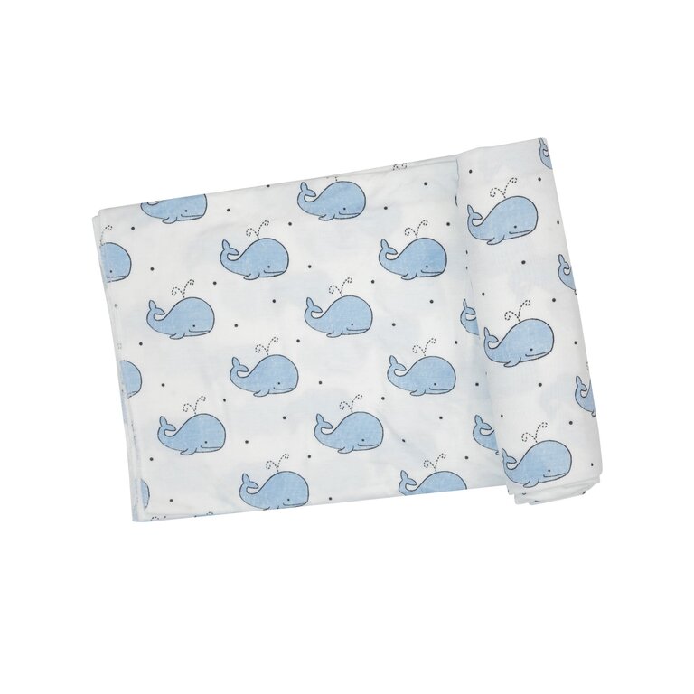 ANGEL DEAR Angel Dear SB Bubbly Whale Blue Swaddle Blanket