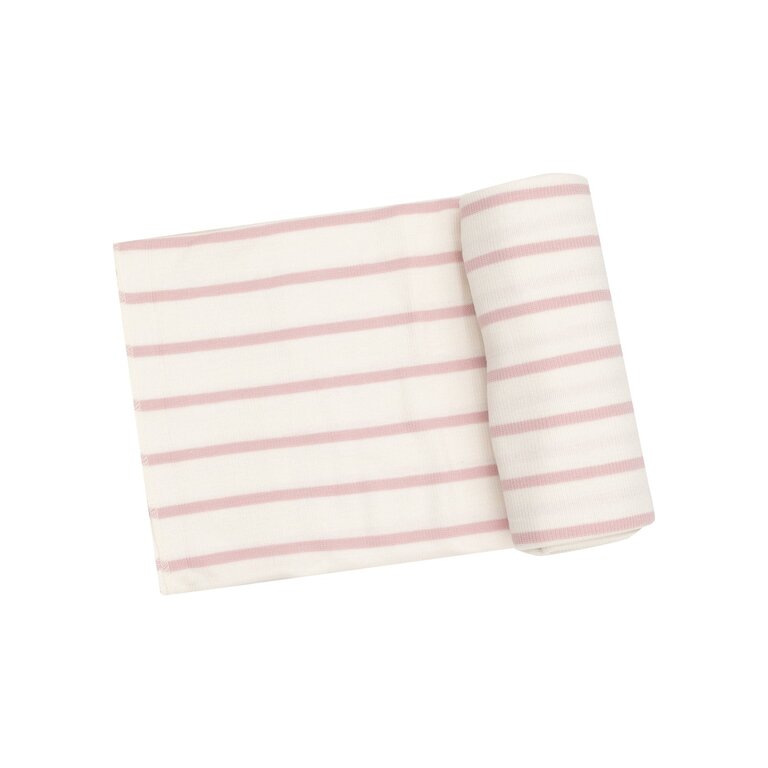 ANGEL DEAR Angel Dear SB Silver Pink + Sugar Swizzle Rib Swaddle Blanket