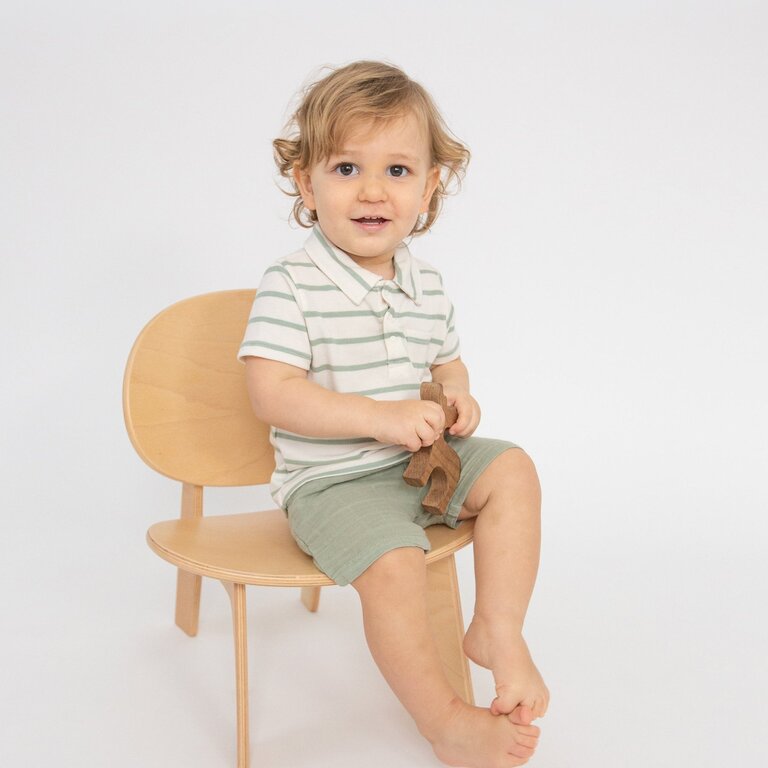 ANGEL DEAR Angel Dear SB Desert Sage + Sugar Swizzle Muslin Short + Polo Shirt Set