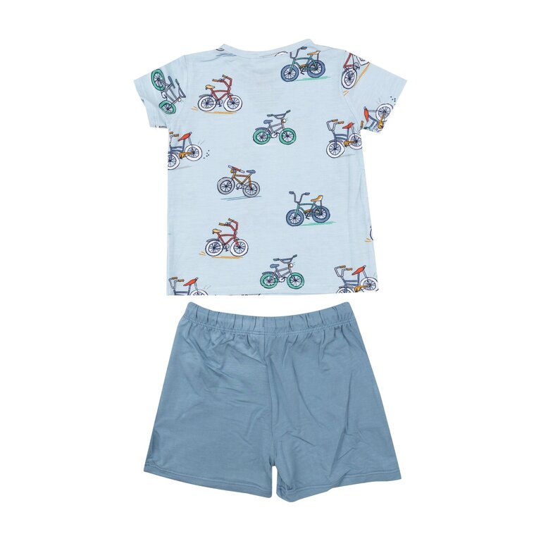 ANGEL DEAR Angel Dear SB Bikes Blue Crew Neck Tee & Short Set