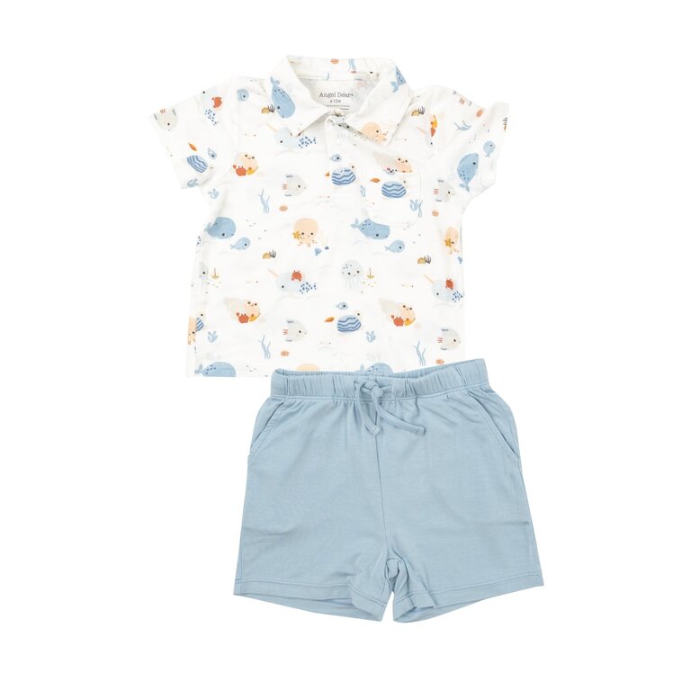 ANGEL DEAR Angel Dear SB Cute Ocean Polo Shirt & Short Set