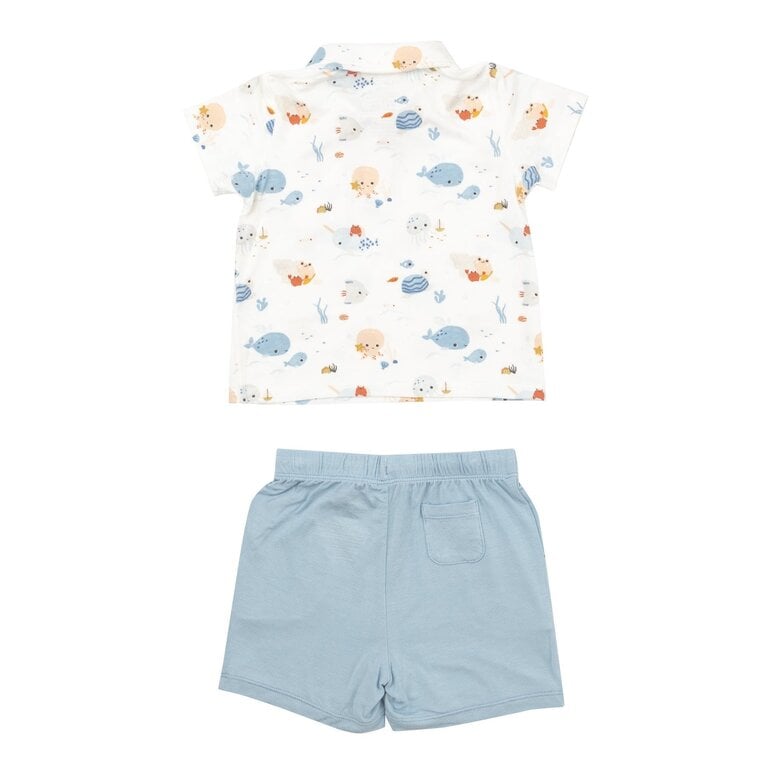 ANGEL DEAR Angel Dear SB Cute Ocean Polo Shirt & Short Set