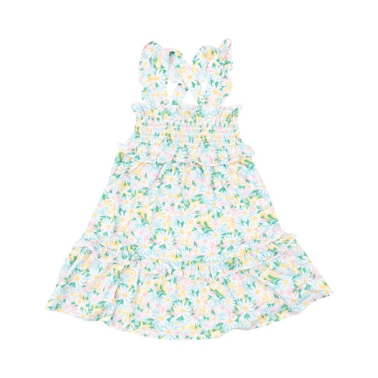 ANGEL DEAR Angel Dear SB Color Fill Daisies Smocked Ruffle Tiered Sundress