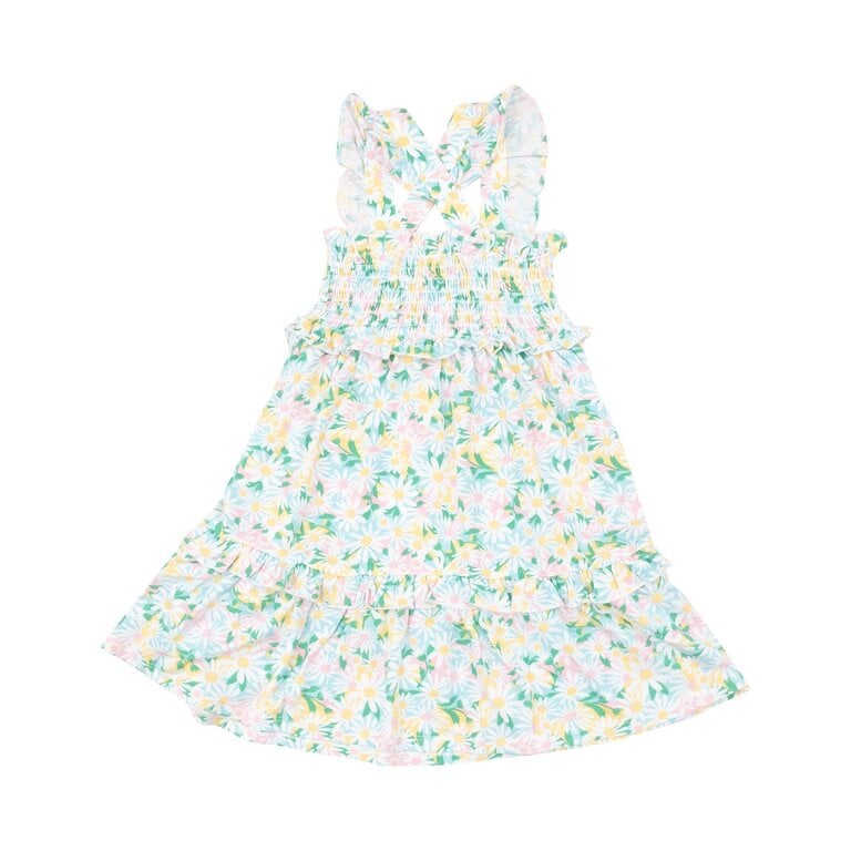 ANGEL DEAR Angel Dear SB Color Fill Daisies Smocked Ruffle Tiered Sundress