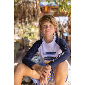 SNAPPER ROCK SNAPPER ROCK WAVE BREAK LS RASH TOPWHITE