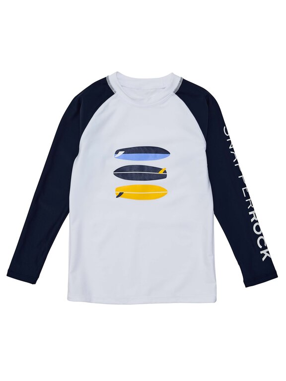 SNAPPER ROCK SNAPPER ROCK WAVE BREAK LS RASH TOPWHITE