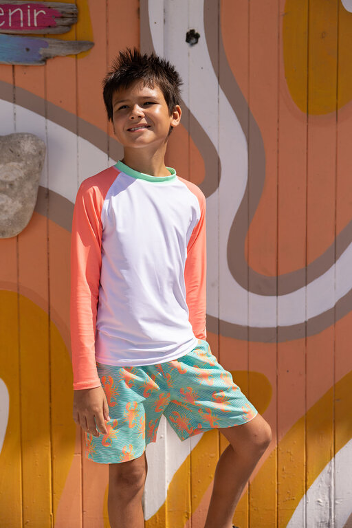 SNAPPER ROCK SNAPPER ROCK WHITE CORAL SLEEVE SUSTAINABLE RASH TOPWHITE