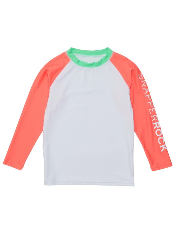 SNAPPER ROCK SNAPPER ROCK WHITE CORAL SLEEVE SUSTAINABLE RASH TOPWHITE